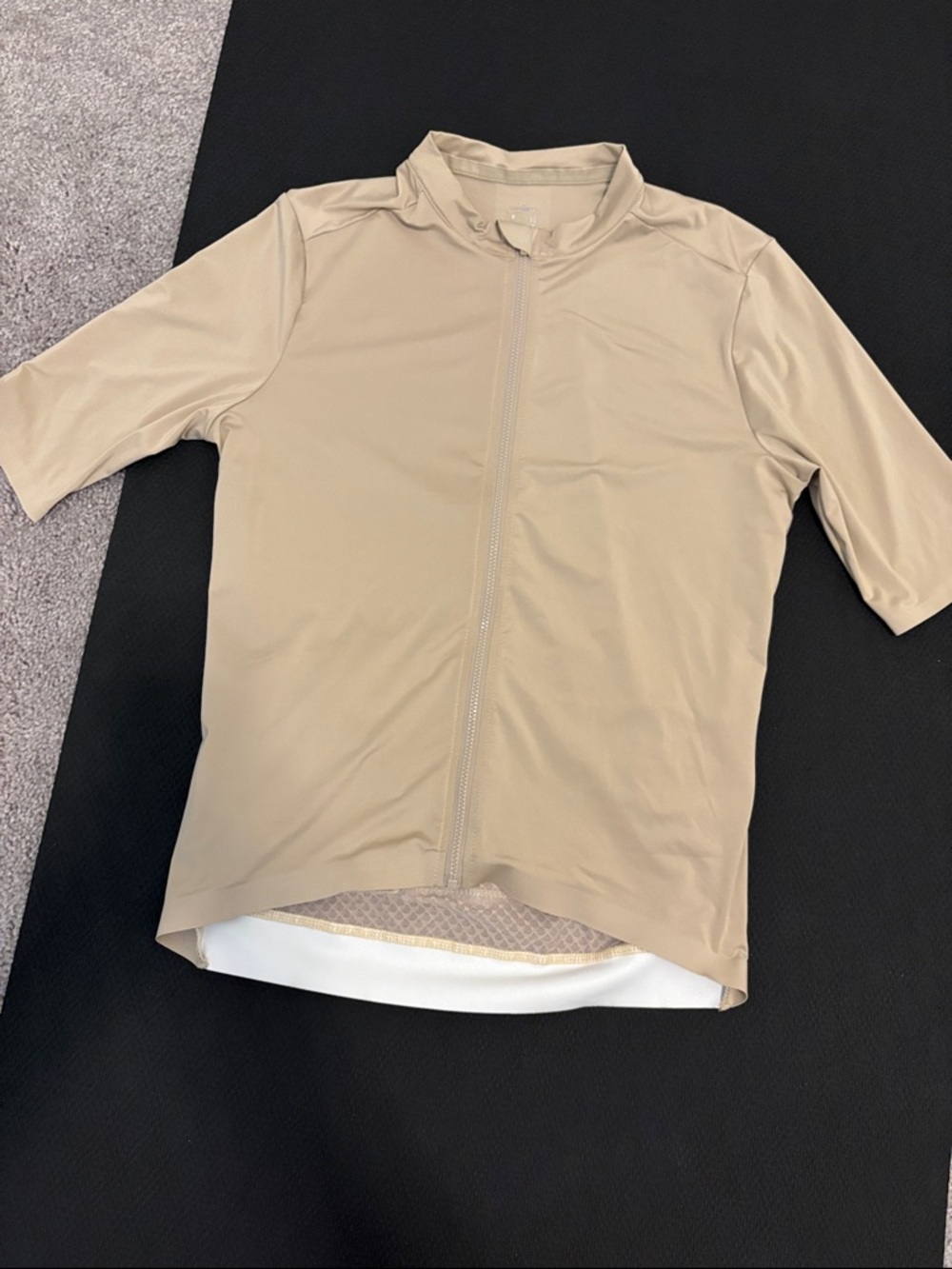 Men's Beige Zip-Front Cycling Jersey